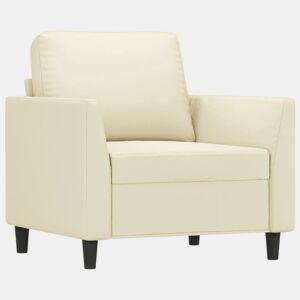 vidaXL Poltrona 60 cm couro artificial creme
