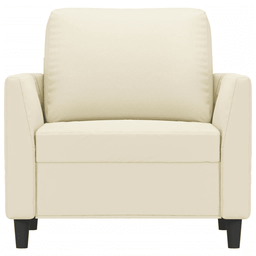 vidaXL Poltrona 60 cm couro artificial creme
