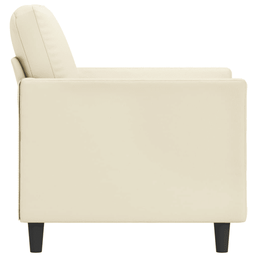 vidaXL Poltrona 60 cm couro artificial creme