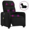 vidaXL Poltrona reclinável de massagens elétrica tecido preto