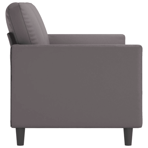 vidaXL Sofá de 3 lugares 180 cm couro artificial cinza