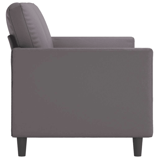 vidaXL Sofá de 3 lugares 180 cm couro artificial cinza