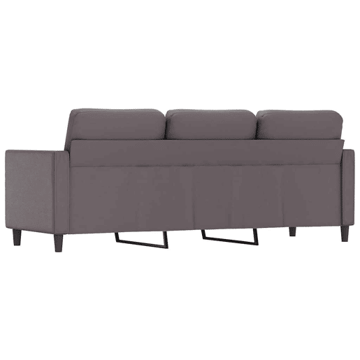 vidaXL Sofá de 3 lugares 180 cm couro artificial cinza