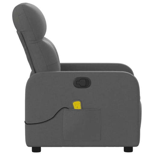 vidaXL Poltrona de massagens reclinável tecido cinzento-escuro vidaXL Poltrona de massagens reclinável tecido cinzento-escuro