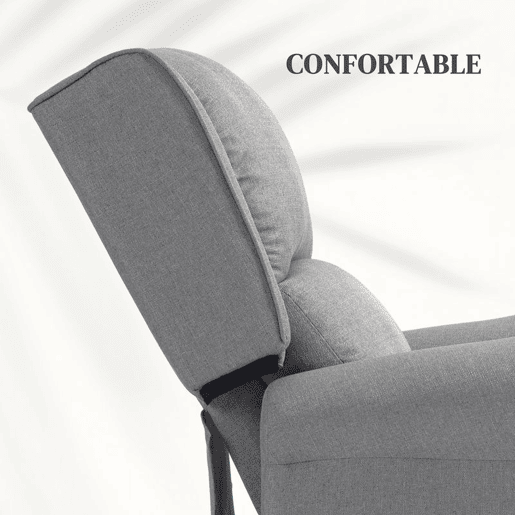 HOMOM Poltrona Reclinável Poltrona Relax com Reclinação Manual até 160° e Apoio para os Pés Retráteis Poltrona Sala de Estar 77x88x102 cm Cinza