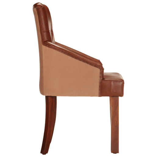 vidaXL Cadeiras de jantar 2 pcs couro de cabra genuĂno castanho vidaXL Cadeiras de jantar 2 pcs couro de cabra genuĂno castanho