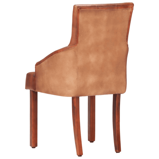 vidaXL Cadeiras de jantar 2 pcs couro de cabra genuĂno castanho vidaXL Cadeiras de jantar 2 pcs couro de cabra genuĂno castanho