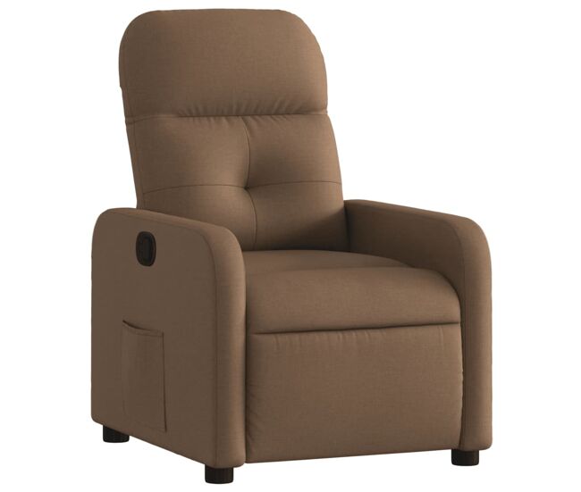 Vidaxl sillón reclinable de tela marrón