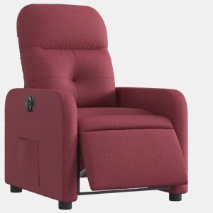 vidaXL Poltrona elétrica reclinável tecido vermelho tinto