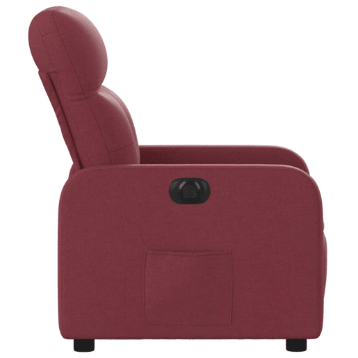 vidaXL Poltrona elétrica reclinável tecido vermelho tinto