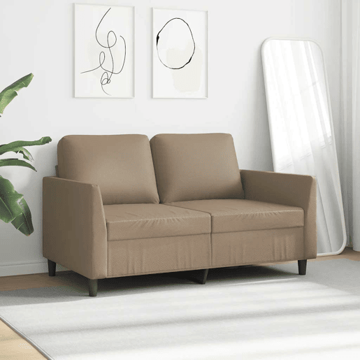 vidaXL Sofá de 2 lugares 120 cm couro artificial cor cappuccino