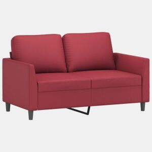 vidaXL Sofá de 2 lugares 120 cm couro artificial vermelho tinto