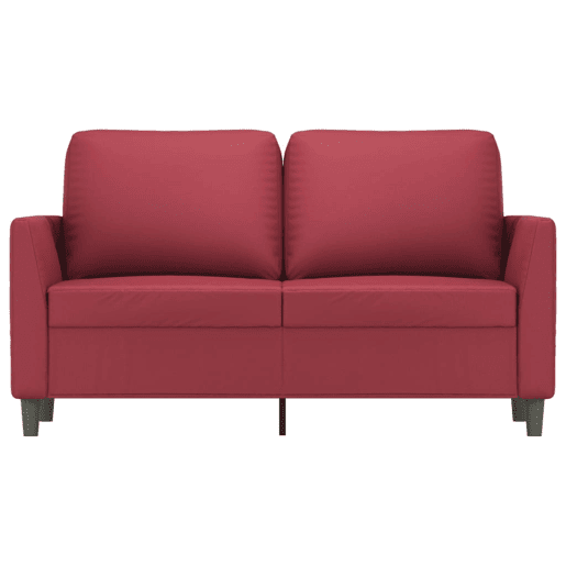 vidaXL Sofá de 2 lugares 120 cm couro artificial vermelho tinto vidaXL Sofá de 2 lugares 120 cm couro artificial vermelho tinto
