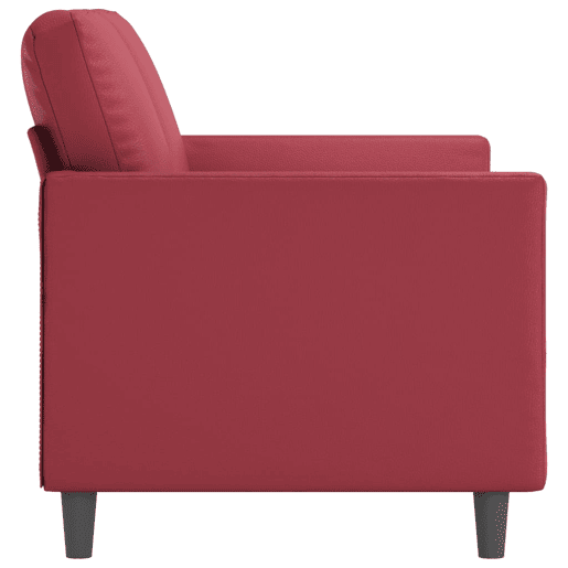 vidaXL Sofá de 2 lugares 120 cm couro artificial vermelho tinto vidaXL Sofá de 2 lugares 120 cm couro artificial vermelho tinto