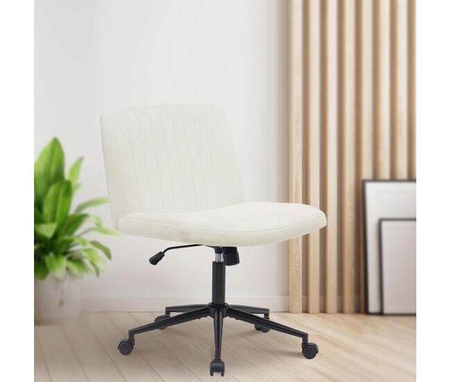 Silla de oficina kingman terciopelo crema 65x62x86 cm
