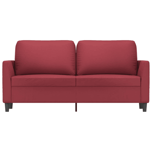 vidaXL Sofá de 2 lugares 140 cm couro artificial vermelho tinto vidaXL Sofá de 2 lugares 140 cm couro artificial vermelho tinto