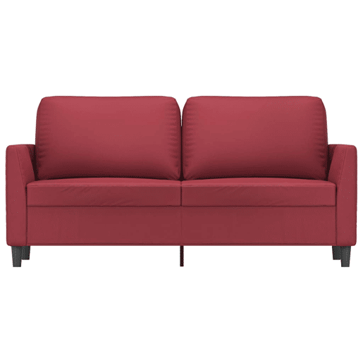 vidaXL Sofá de 2 lugares 140 cm couro artificial vermelho tinto vidaXL Sofá de 2 lugares 140 cm couro artificial vermelho tinto