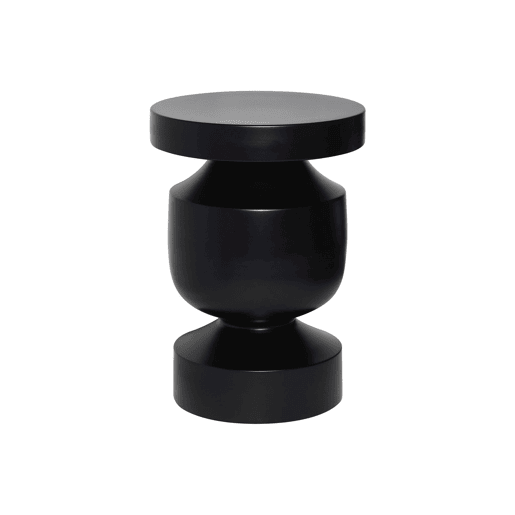 Mesa de apoio o mesa de cabeceira em metal, Alma, Preto, 30.5x30.5x43.5 cm