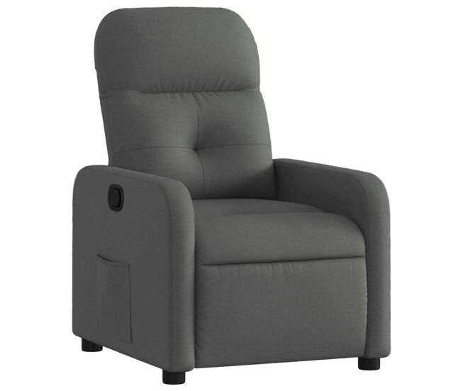 Vidaxl sillón reclinable de tela gris oscuro