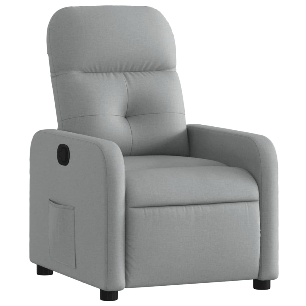Vidaxl sillón reclinable de tela gris claro