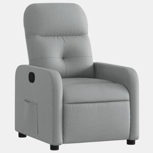 vidaXL Poltrona reclinável tecido cinzento-claro