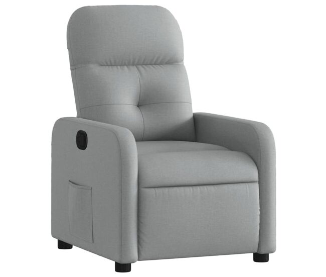 Vidaxl sillón reclinable de tela gris claro