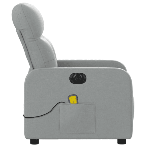 vidaXL Poltrona de massagens reclinável elétrica tecido cinzento-claro vidaXL Poltrona de massagens reclinável elétrica tecido cinzento-claro