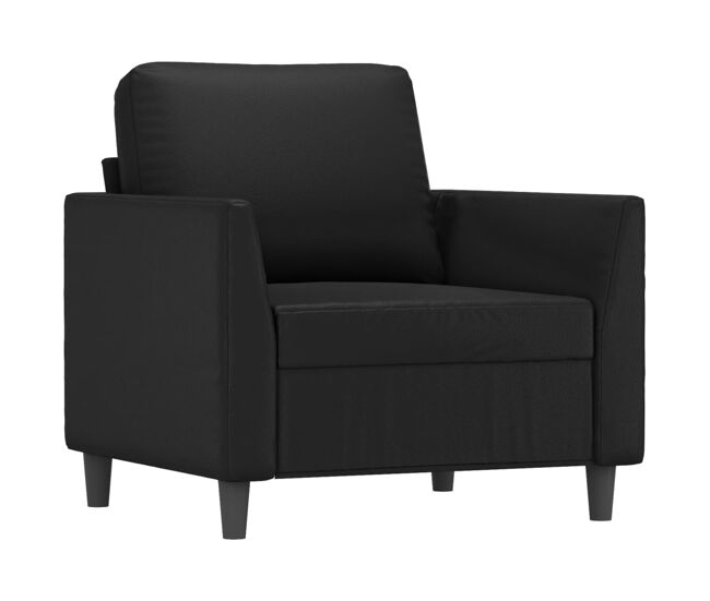 Vidaxl sillón cuero sintético negro 60 cm