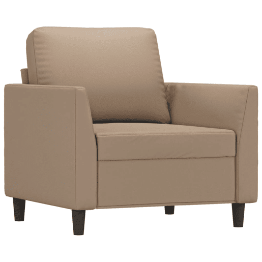 vidaXL Poltrona 60 cm couro artificial cappuccino