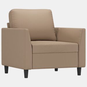 vidaXL Poltrona 60 cm couro artificial cappuccino