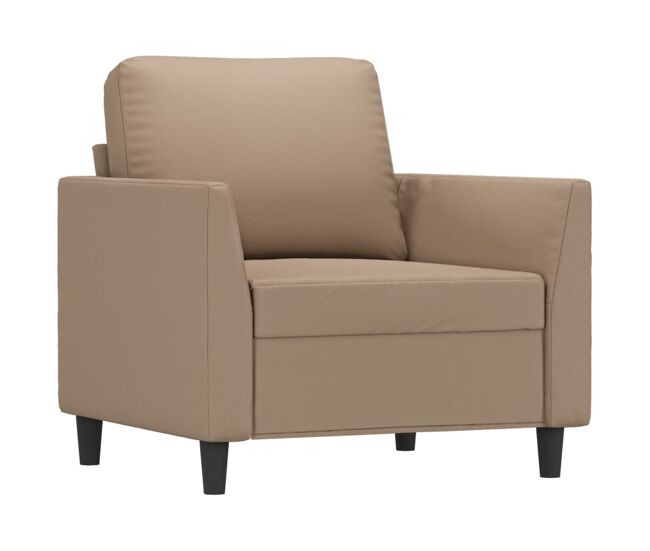Vidaxl sillón cuero sintético color capuchino 60 cm