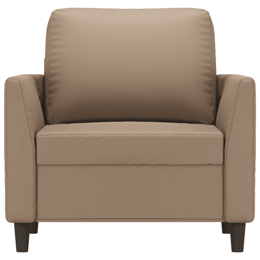 vidaXL Poltrona 60 cm couro artificial cappuccino