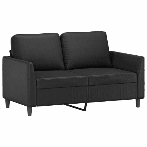 vidaXL Sofá de 2 lugares 120 cm couro artificial preto vidaXL Sofá de 2 lugares 120 cm couro artificial preto