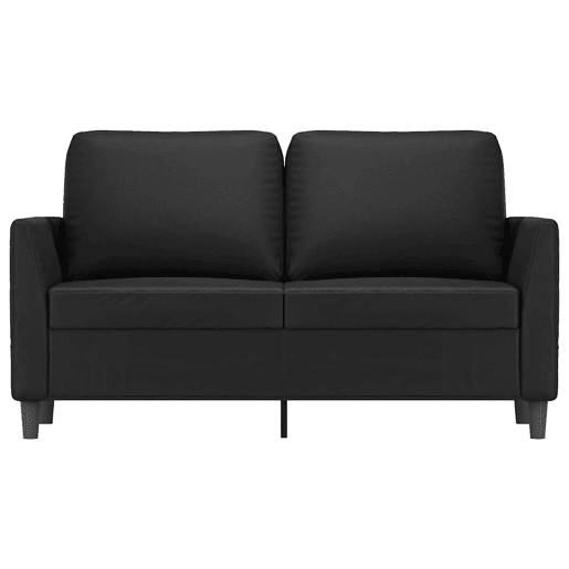 vidaXL Sofá de 2 lugares 120 cm couro artificial preto vidaXL Sofá de 2 lugares 120 cm couro artificial preto