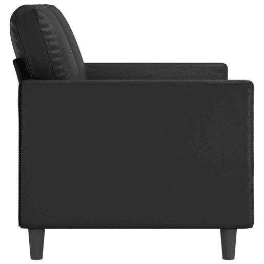 vidaXL Sofá de 2 lugares 120 cm couro artificial preto vidaXL Sofá de 2 lugares 120 cm couro artificial preto