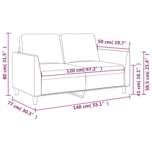 vidaXL Sofá de 2 lugares 120 cm couro artificial preto vidaXL Sofá de 2 lugares 120 cm couro artificial preto
