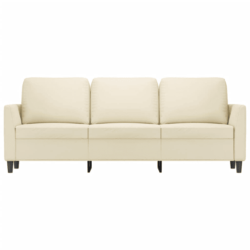 vidaXL Sofá de 3 lugares 180 cm couro artificial cor creme vidaXL Sofá de 3 lugares 180 cm couro artificial cor creme