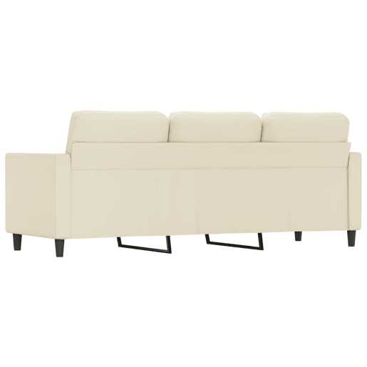 vidaXL Sofá de 3 lugares 180 cm couro artificial cor creme vidaXL Sofá de 3 lugares 180 cm couro artificial cor creme