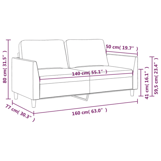 vidaXL Sofá de 2 lugares 140 cm couro artificial cor cappuccino vidaXL Sofá de 2 lugares 140 cm couro artificial cor cappuccino