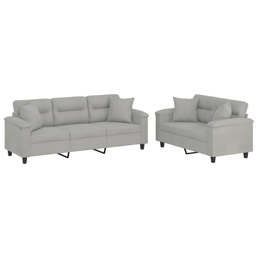 Conjunto De Sofás Gris Claro