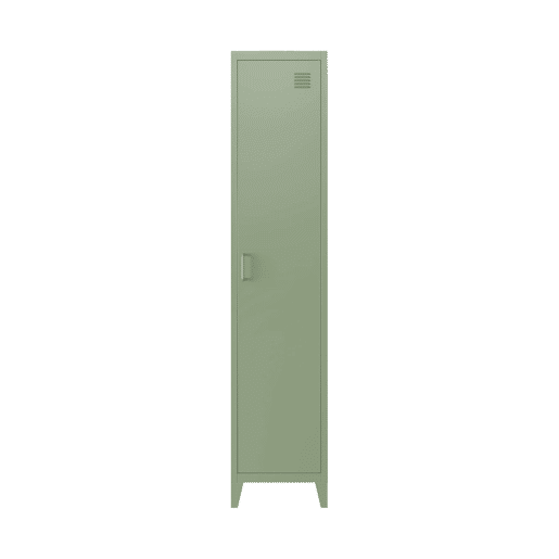 Armário em metal, 4 espaços de armazenamento, set de 3, Soho, Verde claro, 38x38x180 cm