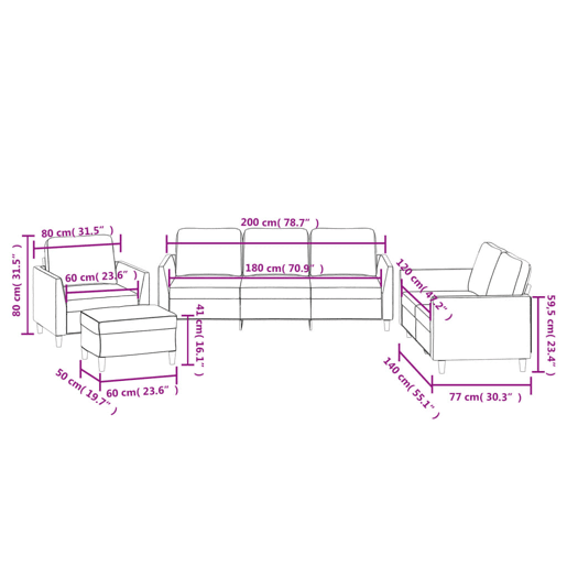 vidaXL 4 pcs conjunto sofás c almofadões couro artificial cor creme vidaXL 4 pcs conjunto sofás c almofadões couro artificial cor creme