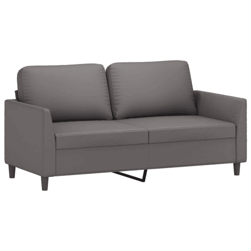 vidaXL Sofá de 2 lugares 140 cm couro artificial cinza vidaXL Sofá de 2 lugares 140 cm couro artificial cinza