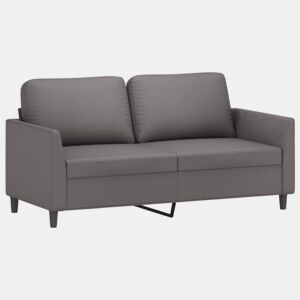 vidaXL Sofá de 2 lugares 140 cm couro artificial cinza