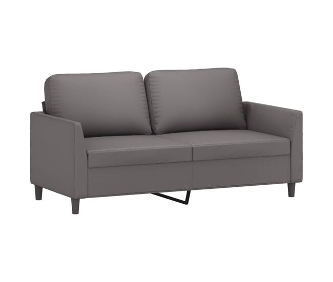 Vidaxl sofá de 2 plazas de cuero sintético gris 140 cm