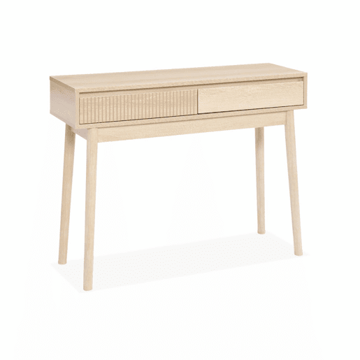 Consola de madeira 2 gavetas, Linear, Madeira, 100x30x75 cm