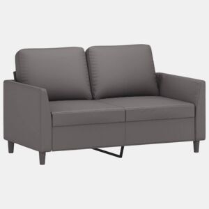 vidaXL Sofá de 2 lugares 120 cm couro artificial cinza