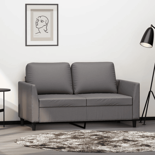 vidaXL Sofá de 2 lugares 120 cm couro artificial cinza vidaXL Sofá de 2 lugares 120 cm couro artificial cinza
