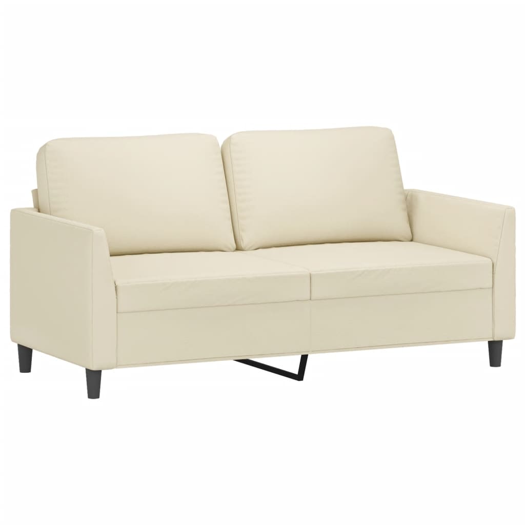 vidaxl sofa de 2 plazas de cuero sintetico color crema 140 cm