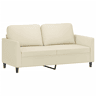vidaXL Sofá de 2 lugares 140 cm couro artificial cor creme